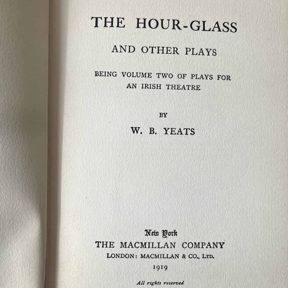 The Hour-Glass and Other Plays by W.B. Yeats - Classic Vintage Hardcover